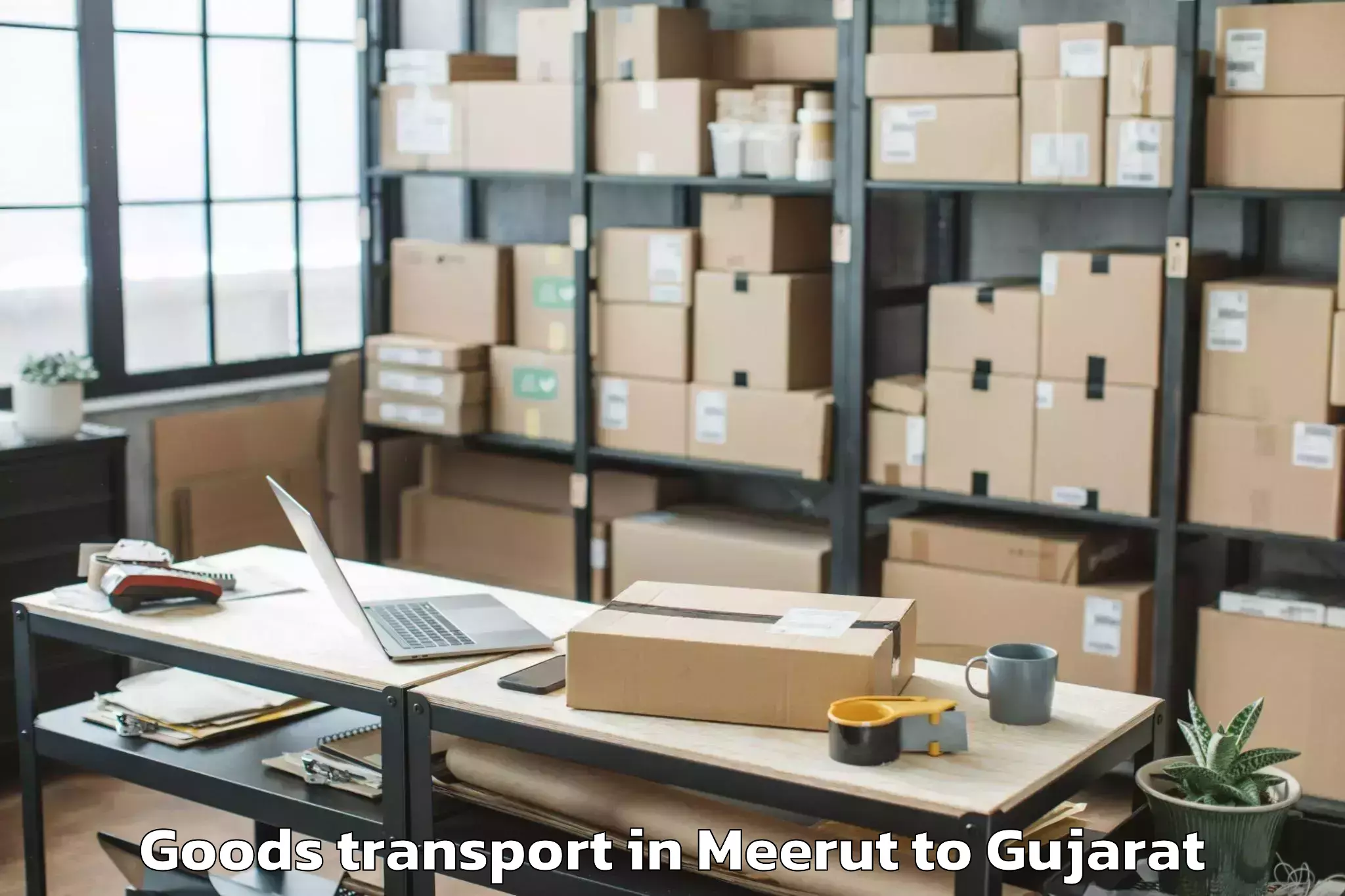 Meerut to Dwarka Goods Transport Booking